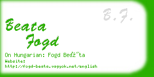 beata fogd business card